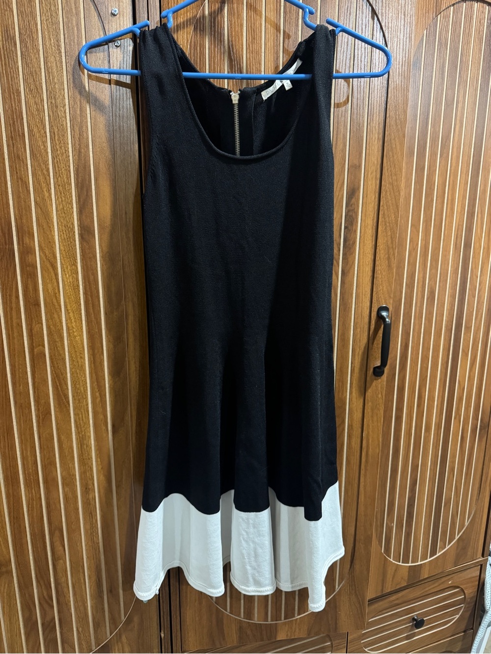 RACHEL Rachel Roy Black and White Sleeveless Midi Dress